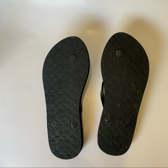 Coach Abigail Black Stars Flip Flop Thong Sandals - Picture 11 of 12